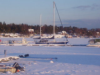 Image showing Frozen harbour