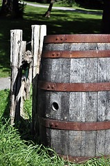 Image showing Old rusty barrel