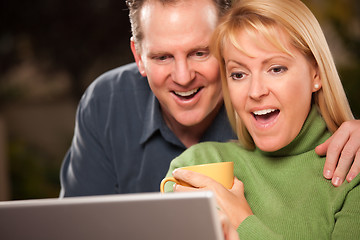 Image showing Handsome Couple Using Laptop