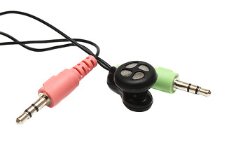 Image showing Microphone and headset plugs on white background