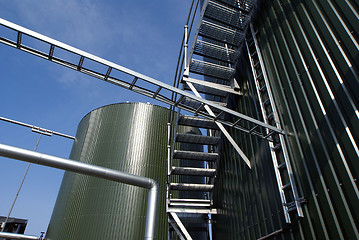 Image showing  Ladders and pipes On An industrial construction Site        