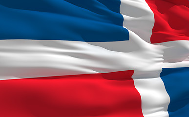 Image showing Waving flag of Dominican Republic