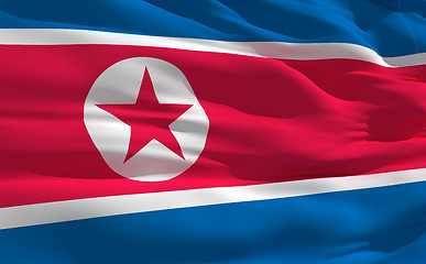 Image showing Waving flag of North Korea