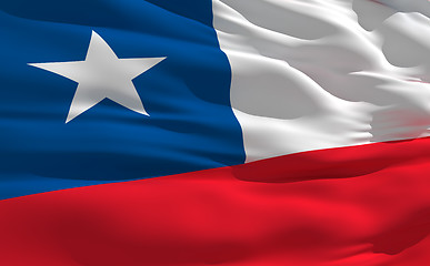 Image showing Waving flag of Chile