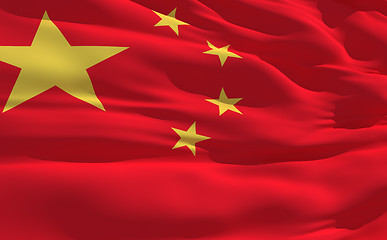 Image showing Waving flag of China