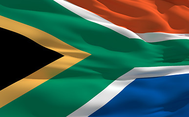 Image showing Waving flag of South Africa