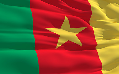 Image showing Waving flag of Cameroon