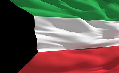 Image showing Waving flag of Kuwait