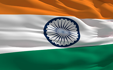 Image showing Waving flag of India