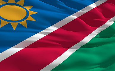 Image showing Waving flag of Namibia