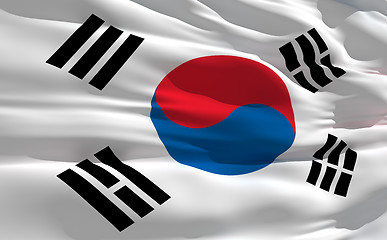 Image showing Waving flag of South Korea