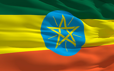 Image showing Waving flag of Ethiopia 