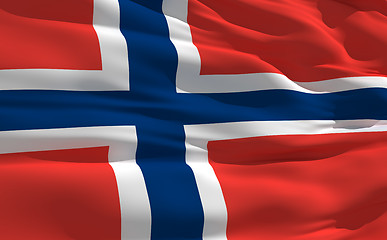 Image showing Waving flag of Norway