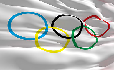 Image showing Waving flag of Olympique