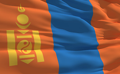 Image showing Waving flag of Mongolia