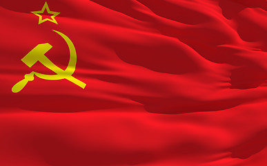 Image showing Waving flag of Soviet Union