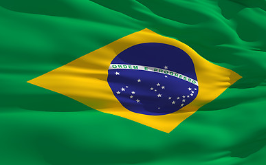 Image showing Waving flag of Brazil