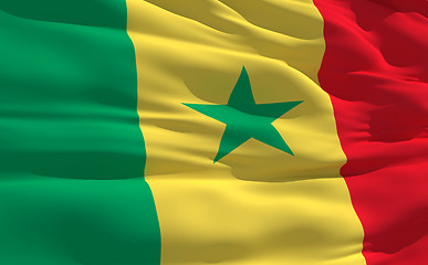 Image showing Waving flag of Senegal
