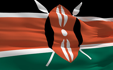 Image showing Waving flag of Kenya