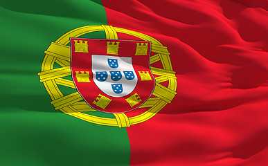 Image showing Waving flag of Portugal
