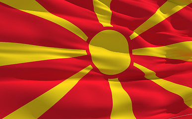 Image showing Waving flag of Macedonia