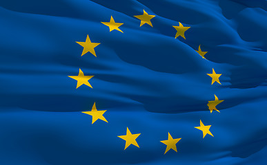 Image showing Waving flag of United Europe