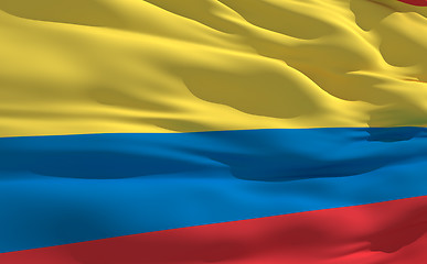 Image showing Waving flag of Colombia