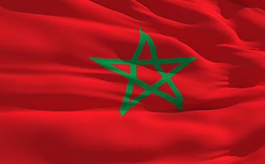 Image showing Waving flag of Maroc