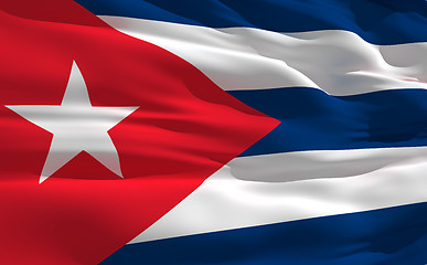Image showing Waving flag of Cuba