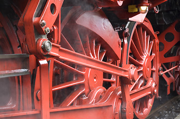 Image showing Closeup of train wheels -3