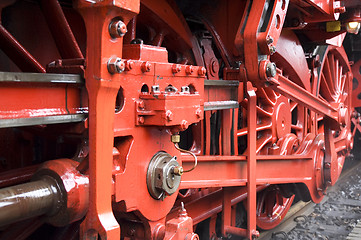 Image showing Closeup of train wheels -1