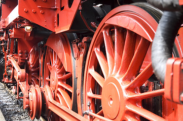 Image showing Closeup of train wheels -2