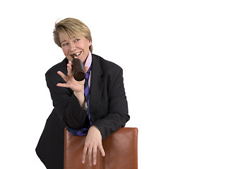 Image showing Businesswoman having a drink