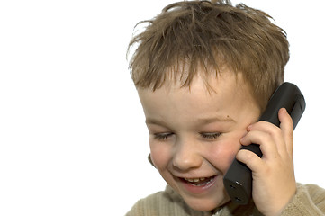 Image showing Young Boy On Phone 2