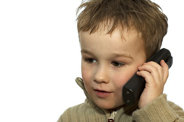 Image showing Young Boy On Phone 1