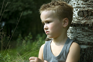 Image showing Sad six year old