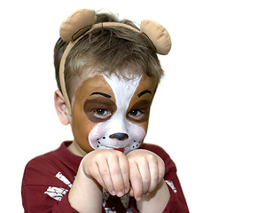 Image showing Face painted five year old