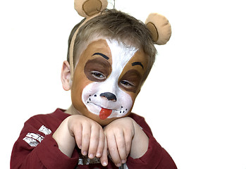 Image showing Face painted five year old