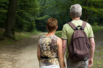 Image showing Senior couple hiking -1