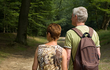 Image showing senior couple hiking -2