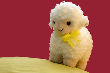 Image showing A Toy Sheep In Spring