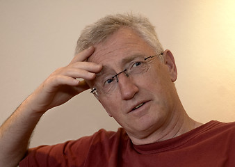 Image showing Senior man thinking