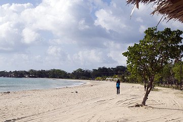 Image showing picnic center beach caribbean sea corn island nicaragua