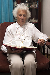 Image showing Senior Bible Reading