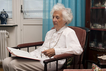 Image showing Senior Bible Reading
