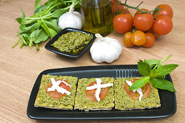 Image showing pesto canapes