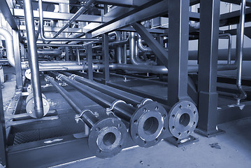 Image showing different size and shaped pipes at a power plant