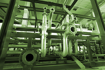 Image showing different size and shaped pipes at a power plant