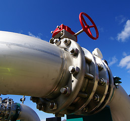 Image showing Pipes, tubes, cables and equipment at a power plant