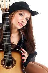 Image showing Woman with guitar.